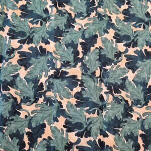 Green Leaf Botanical Cotton Fabric Tan Background 18x44" Sewing Quilting JoAnn